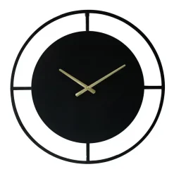 LW Collection Wandklok Danial zwart goud 60cm