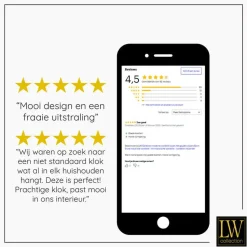 LW Collection Wandklok Danial zwart goud 60cm