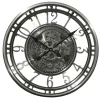 LW Collection Wandklok radar Maria zilver 54cm bewegende tandwielen