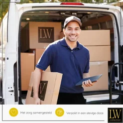 LW Collection Wandklok radar Leonore Zwart 52cm bewegende tandwielen