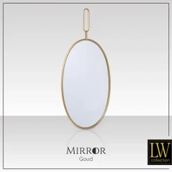 LW Collection Wandspiegel goud rond ovaal 45x96 cm metaal
