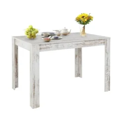 Lynn - Eettafel 120x90 cm 6 personen in antiek wit MDF