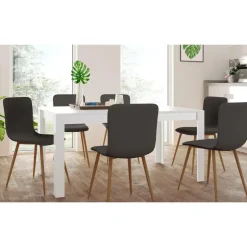 Lynn - Eettafel 160x90 cm voor 8 in wit MDF