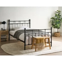 LYNX - Tweepersoonsbed - Zwart - 120 x 200 cm - Metaal