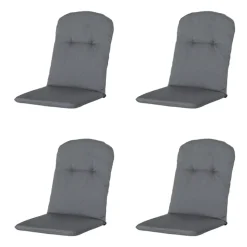 Madison - Kuipstoelkussen Hoge Rug Rib grey - Ca. 96x45 cm - Set van 4