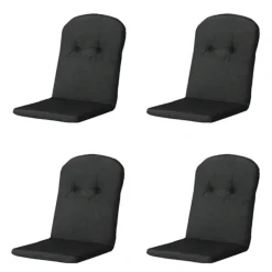 Madison - Kuipstoelkussen Hoge Rug Rib black - Ca. 96x45 cm - Set van 4