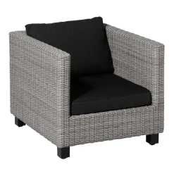 Madison - Lounge Profi-Line Zitkussen Rib black - Ca. 73x73 cm - Set van 2