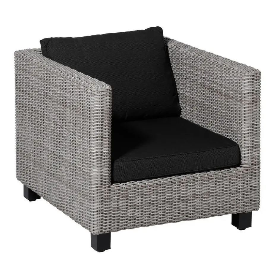 Madison - Lounge Profi-Line Zitkussen Rib black - Ca. 73x73 cm - Set van 2