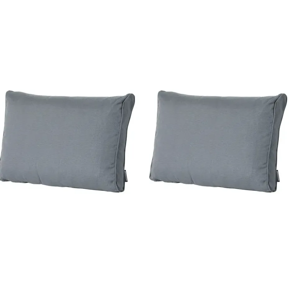 Madison - Lounge Rugkussen Rib grey - Ca. 40x60 cm - Set van 2