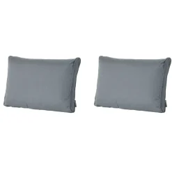 Madison - Lounge Rugkussen Rib grey - Ca. 43x73 cm - Set van 2