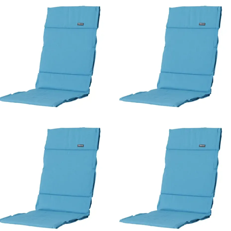 Madison - Tuinkussen Fiber Deluxe Panama aqua - Ca. 125x50 cm - Set van 4