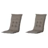 Madison - Tuinkussens Hoge Rug Rib Liver - 123x50 - Bruin/Grijs - 2 Stuks