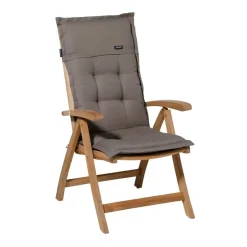 Madison - Tuinkussens Hoge Rug Rib Liver - 123x50 - Bruin/Grijs - 2 Stuks