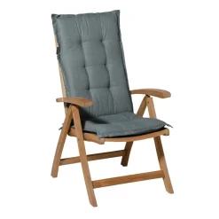 Madison - Tuinstoelkussen Hoge Rug Basic grey - Ca. 123x50 cm - Set van 4
