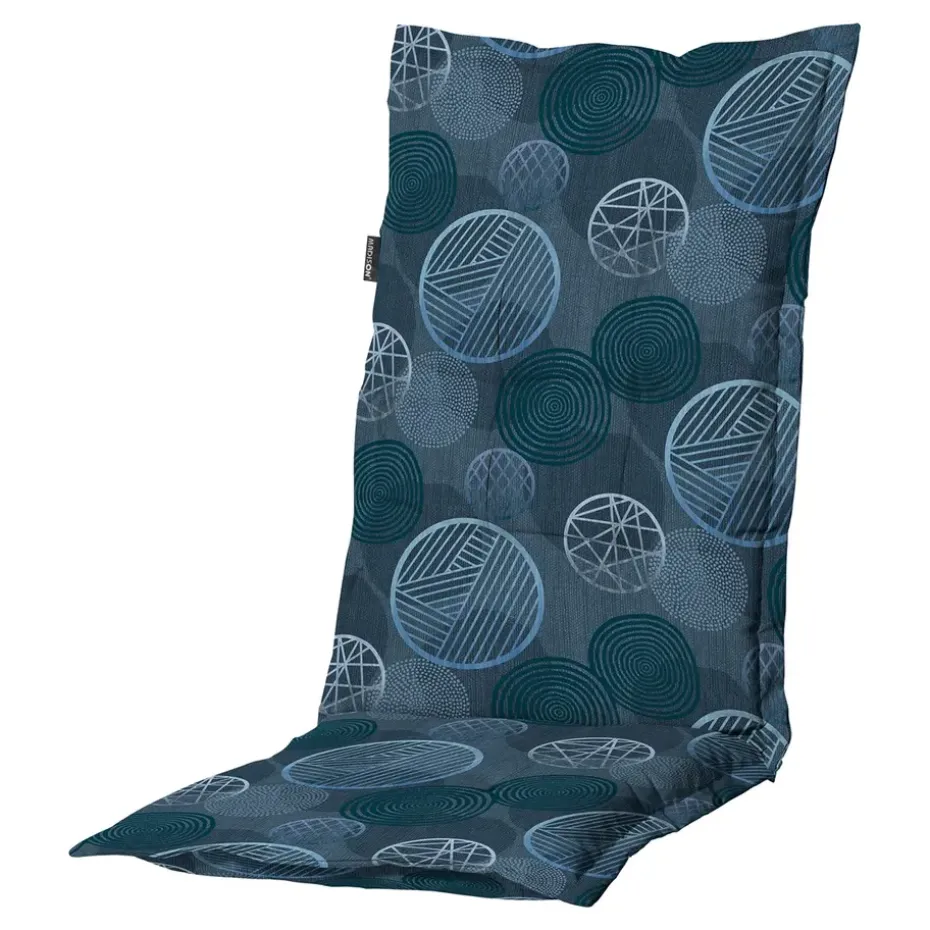 Madison - Tuinstoelkussen Hoge Rug Circle blue - Ca. 123x50 cm - Set van 4