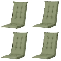 Madison - Tuinstoelkussen Hoge Rug Basic green - Ca. 123x50 cm - Set van 4