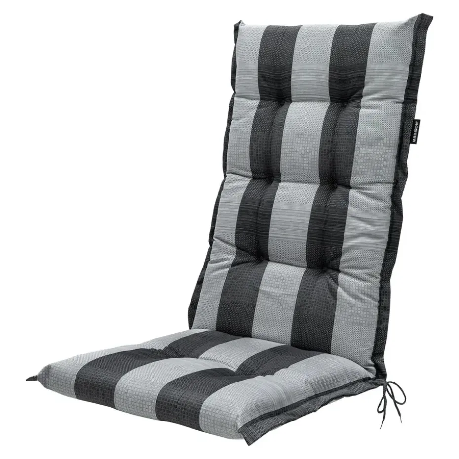 Madison - Tuinstoelkussen Hoge Rug Alice grey - Ca. 123x50 cm - Set van 4