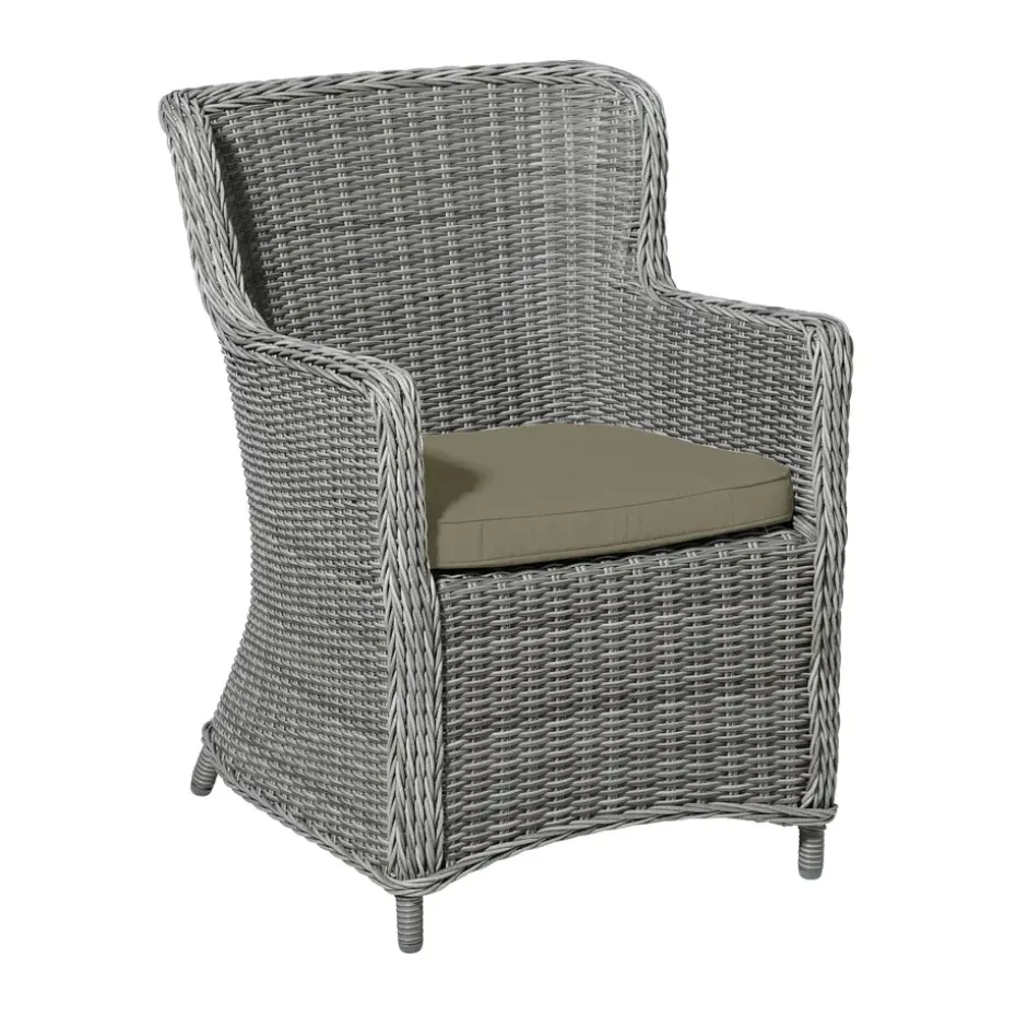 Madison - Zitkussen Wicker Taupe canvas eco+ - Ca. 48x48 cm - Set van 4