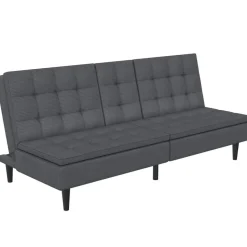 Maine - Slaapbank in antraciet ribstof