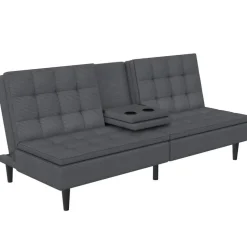 Maine - Slaapbank in antraciet ribstof