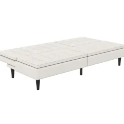 Maine - Slaapbank in crèmekleurige ribstof