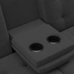 Maine - 3-zits slaapbank in antraciet stof