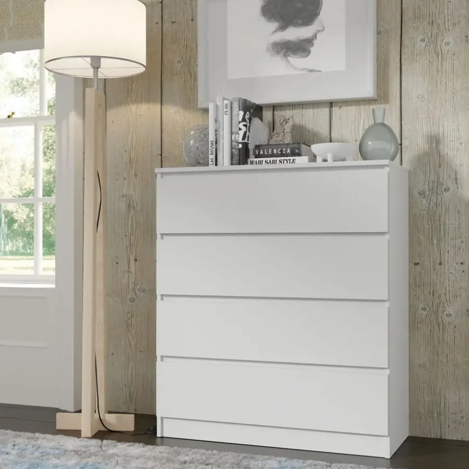 Maja dressoir S4 40x90x104 cm wit mat met 4 lades