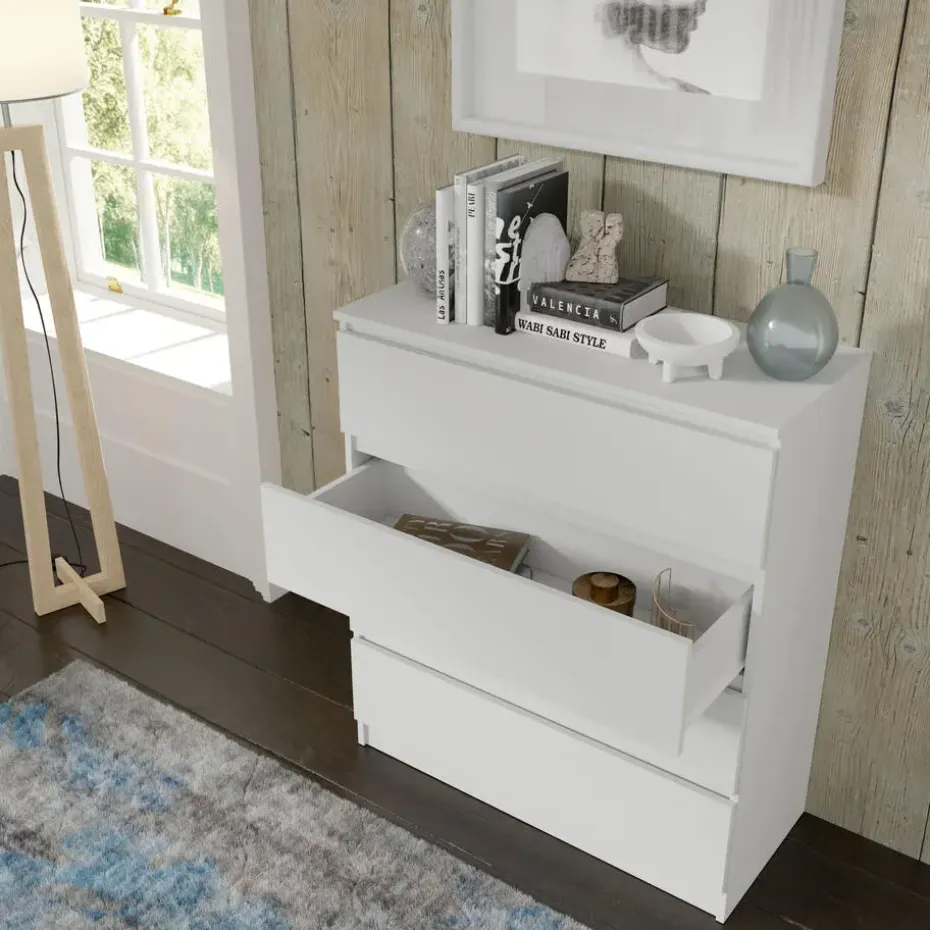 Maja dressoir S4 40x90x104 cm wit mat met 4 lades