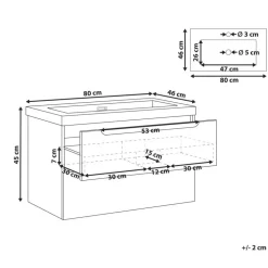 MAKANA - Badkamermeubel met wastafel - Zwart - 80 cm - MDF