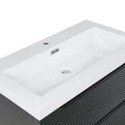 MAKANA - Badkamermeubel met wastafel - Zwart - 80 cm - MDF