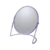 Make-up spiegel Cannes - 5x zoom - metaal - 18 x 20 cm - lila paars