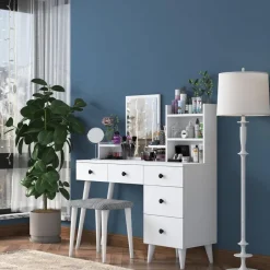 Make-up Tafel - 112cm - Incl. Kruk - Bulon