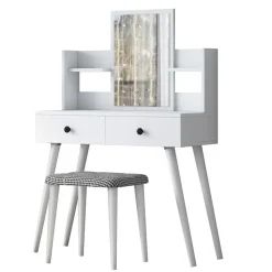 Make-up Tafel Wit - 112cm - Incl. Kruk - Bulon