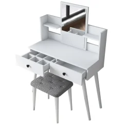 Make-up Tafel Wit - 112cm - Incl. Kruk - Bulon