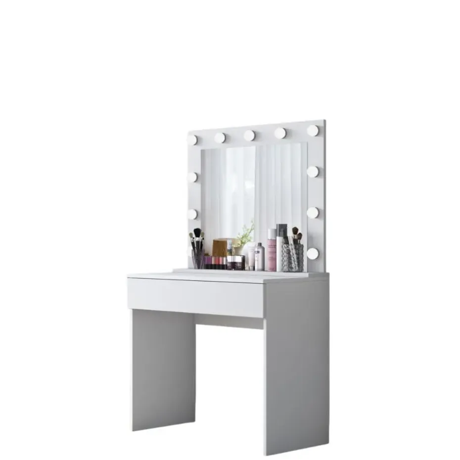 Make-up Tafel Wit - 90cm - Incl. Spiegel - Bengisu