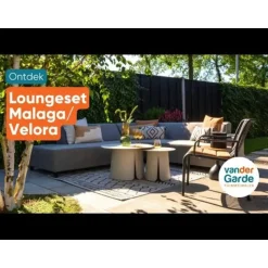 Malaga/Mindo - hoekbank loungeset chaise longue - taupe