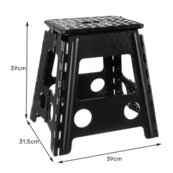 Malatec Inklapbaar krukje - zwart - 39 cm - opvouwbaar - opstapje