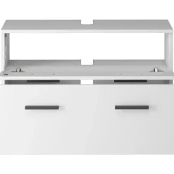 Malika - Wastafelonderkast 80 cm met 1 klep 1 lade in antraciet wit