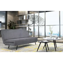 Mallory - Slaapbank 140 cm in antraciet fluweel