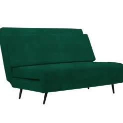 Mallory - Slaapbank 140 cm in donkergroene fluweel