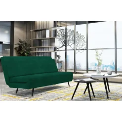 Mallory - Slaapbank 140 cm in donkergroene fluweel