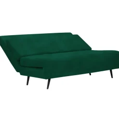 Mallory - Slaapbank 140 cm in donkergroene fluweel