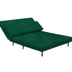 Mallory - Slaapbank 140 cm in donkergroene fluweel