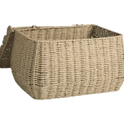 Mand Moda met deksel - bruin - 32x42x25 cm