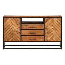 Mangohoutonline - Dressoir Toronto 145x80cm Rechthoekig - Bruin - Mahom