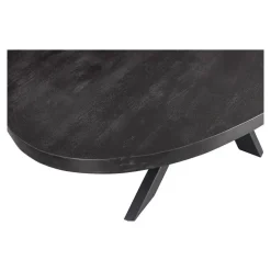 Mangohoutonline - Eettafel Tulsa Black 180x100cm Ovaal - Zwart - Mahom