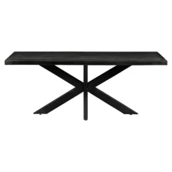 Mangohoutonline - Eettafel Memphis Black 240x100cm Rechthoekig - Zwart - Mahom