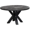 Mangohoutonline - Eettafel Madison Black Ø 120 Rond - Zwart - Mahom