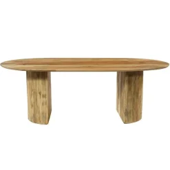 Mangohoutonline - Eettafel Chiara 210x100cm Rechthoekig - Bruin - Mahom
