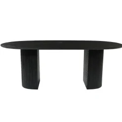 Mangohoutonline - Eettafel Chiara Black 180x100cm Rechthoekig - Zwart - Mahom